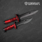 Shattered Elite Red Camo Knife Gear Skin Vinyl Wrap