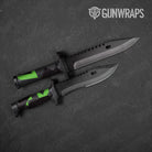 Shattered Metro Green Camo Knife Gear Skin Vinyl Wrap