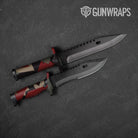 Shattered Militant Red Camo Knife Gear Skin Vinyl Wrap