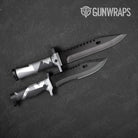 Shattered Snow Camo Knife Gear Skin Vinyl Wrap