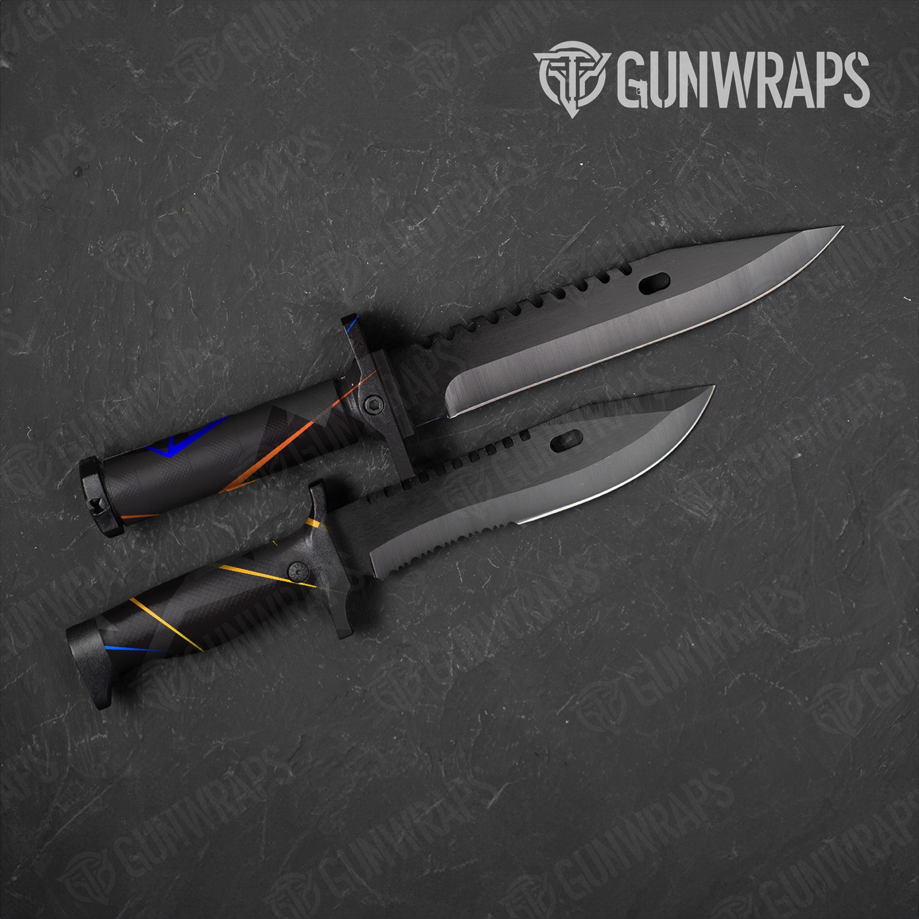 Knife Shattered Laser Elite Black Fire & Ice Gun Skin Vinyl Wrap