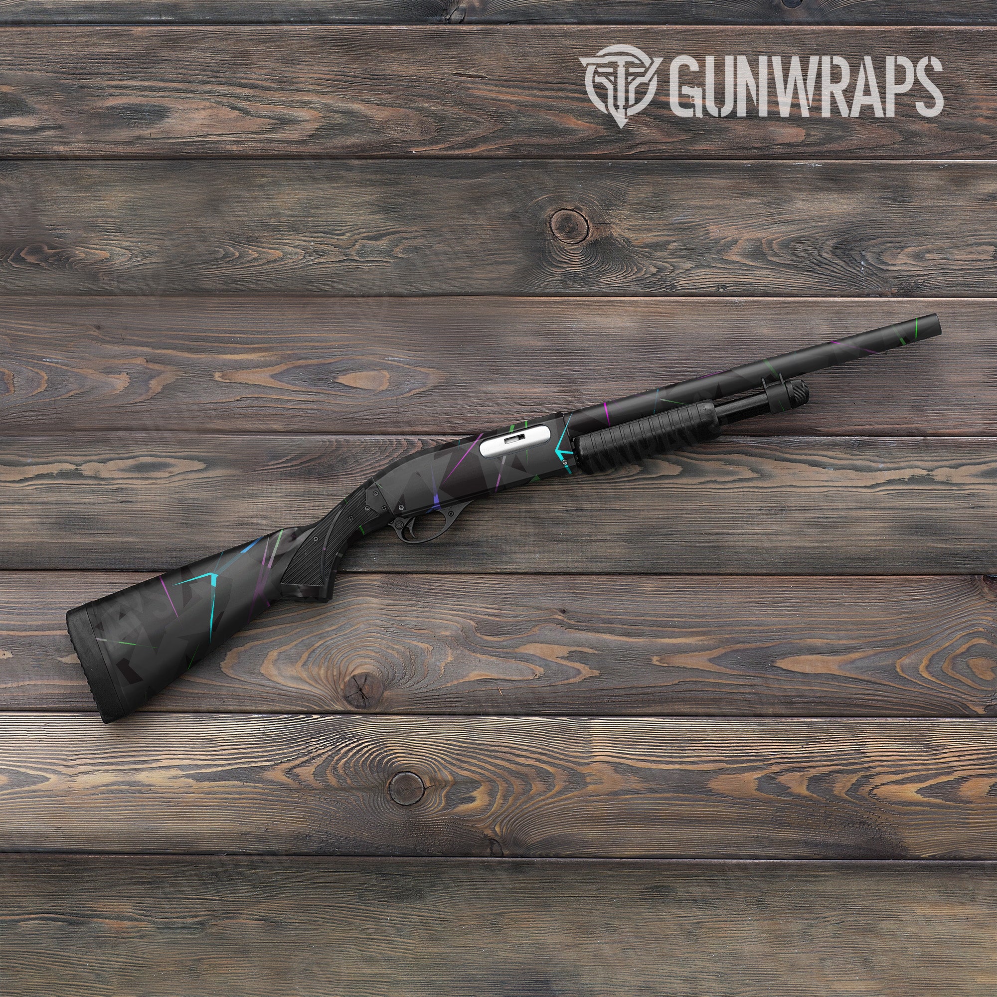 Shotgun Shattered Laser Elite Black Retro Gun Skin Pattern