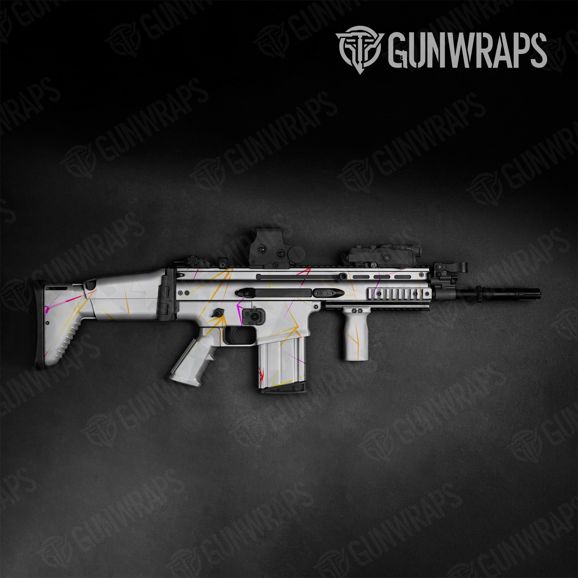 Tactical Shattered Laser Elite White Heat Gun Skin Pattern