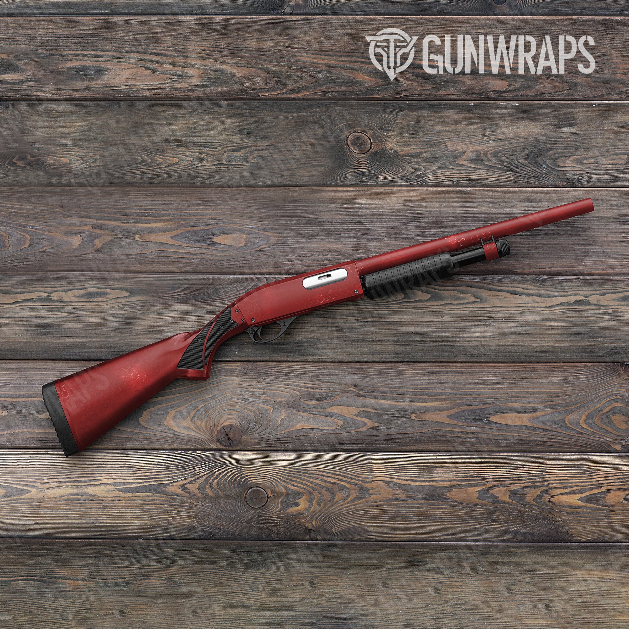 Shotgun Hex Electric Red Gun Skin Vinyl Wrap