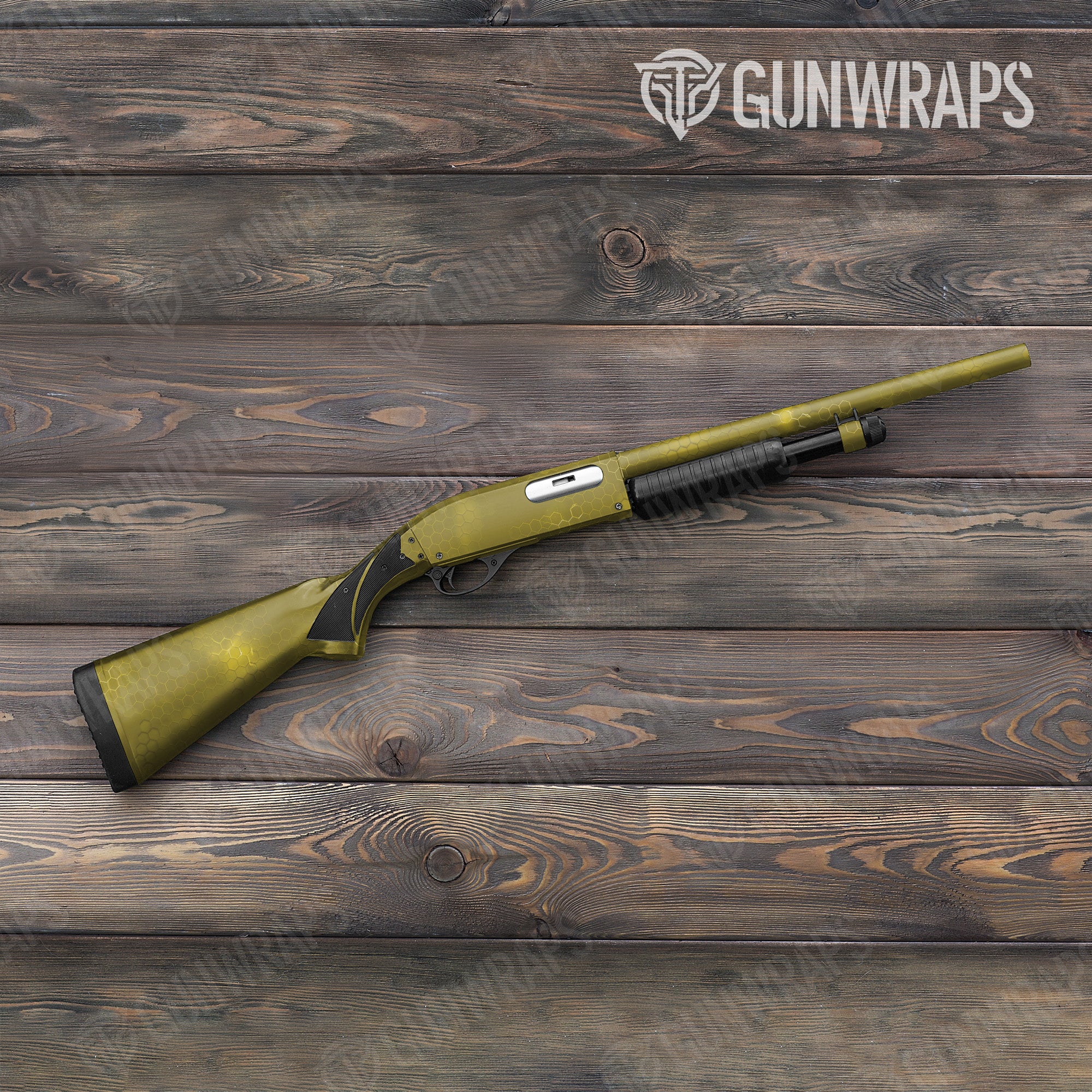 Shotgun Hex Electric Yellow Gun Skin Vinyl Wrap