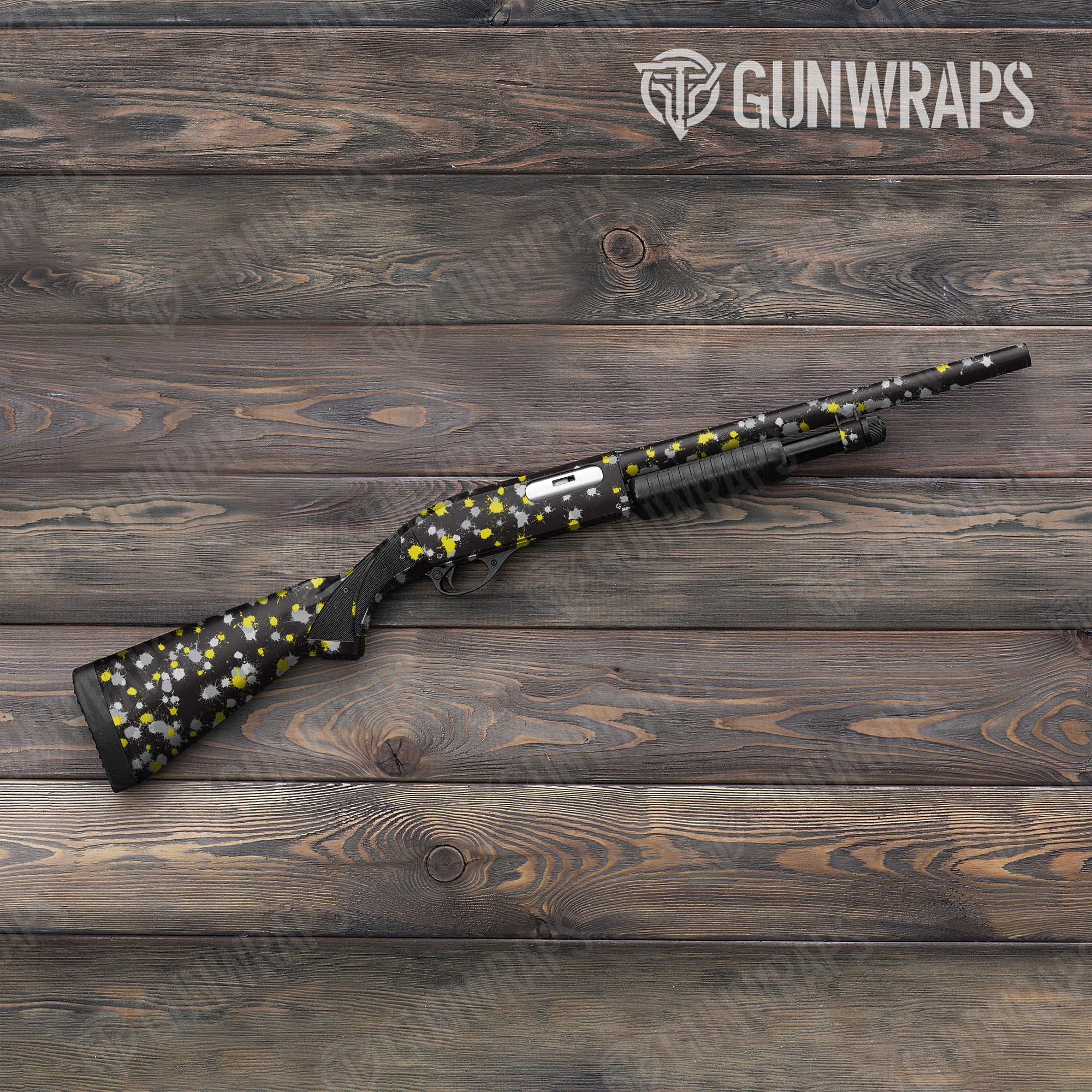 Shotgun Paintball Yellow Tiger Gun Skin Vinyl Wrap