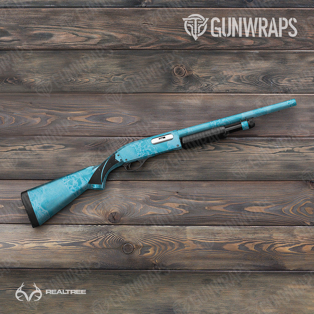 Shotgun Realtree WAV3 Light Blue Camo Gun Skin Vinyl Wrap