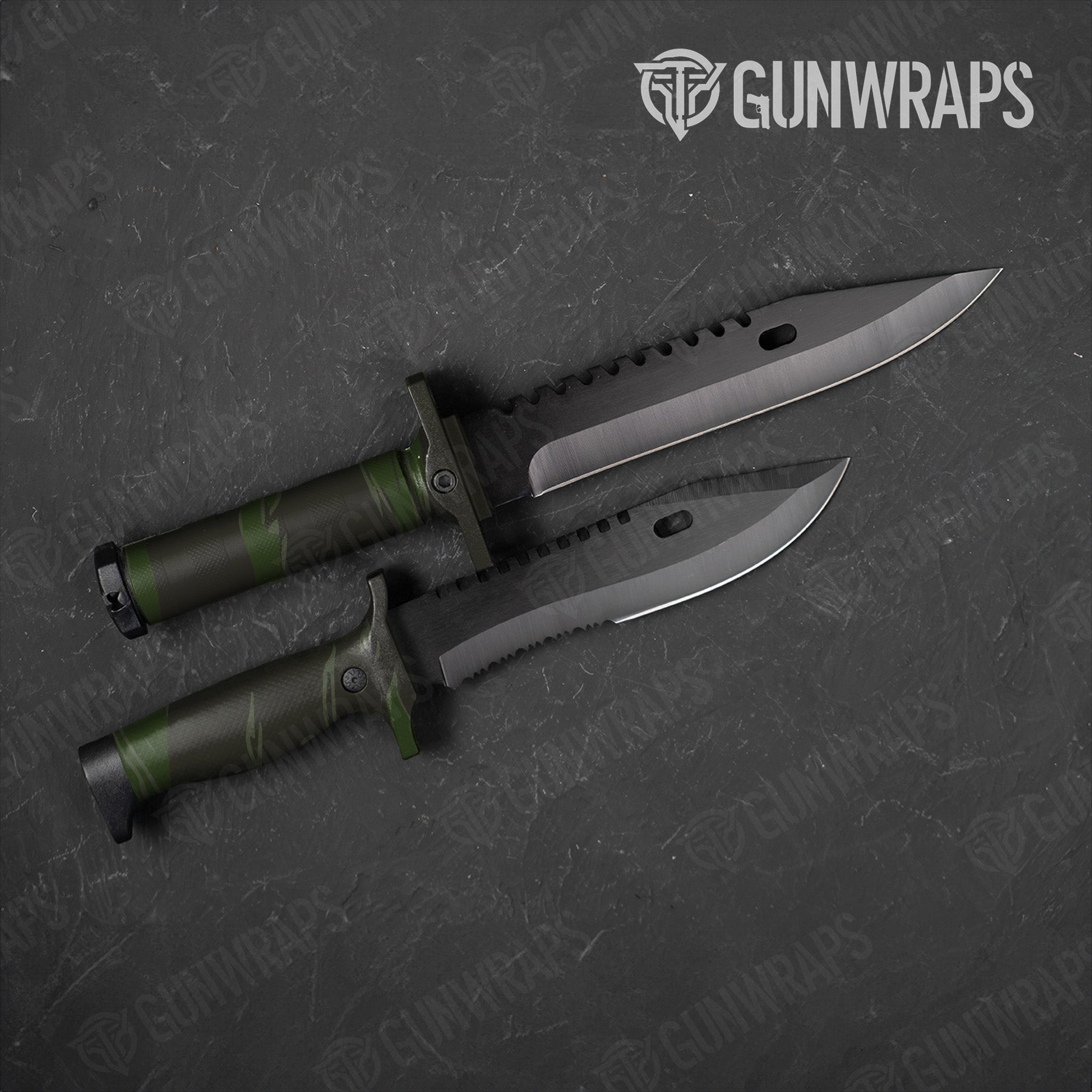 Shredded Army Dark Green Camo Knife Gear Skin Vinyl Wrap