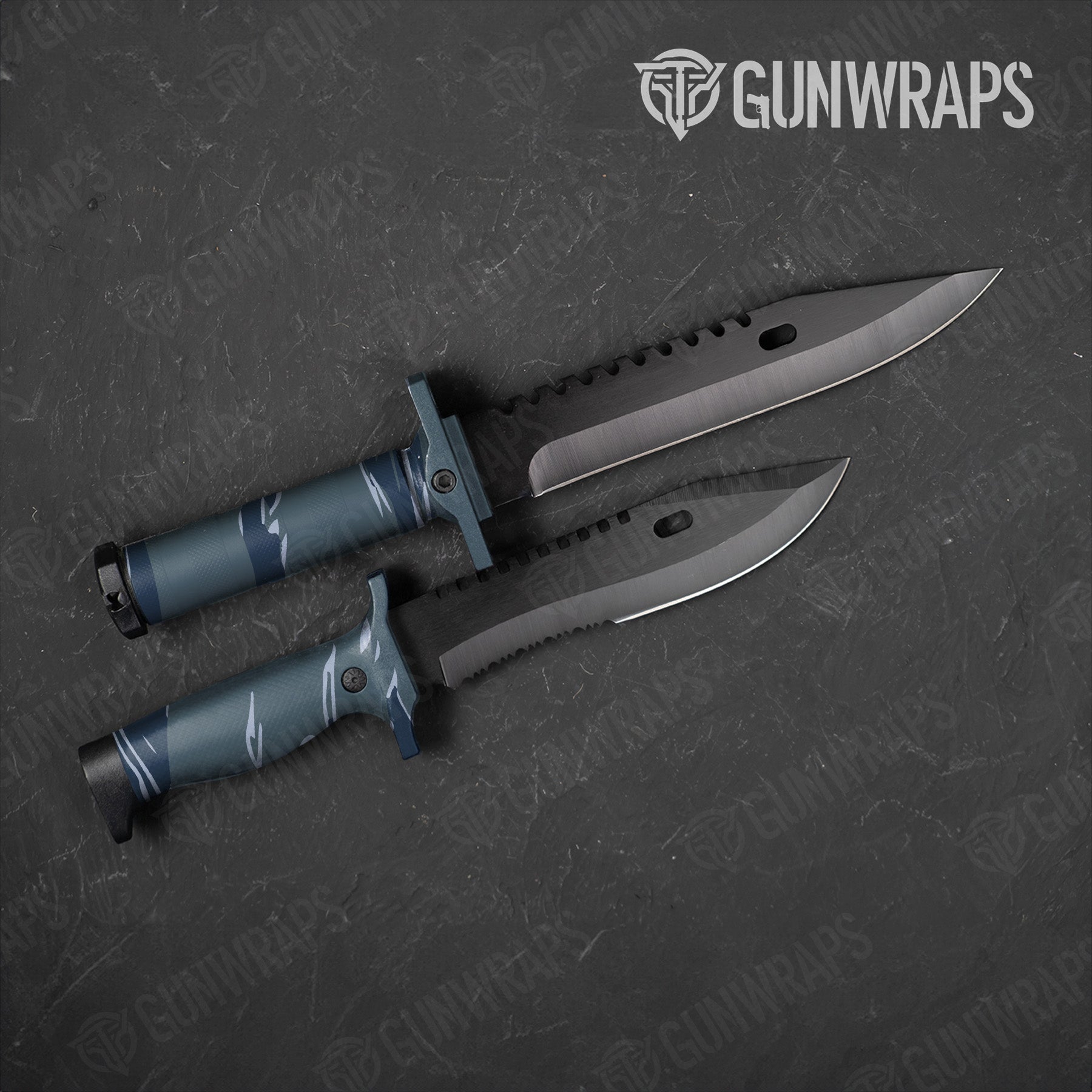 Shredded Navy Camo Knife Gear Skin Vinyl Wrap