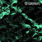 AR 15 Mag Well Skull Aquamarine Gun Skin Pattern