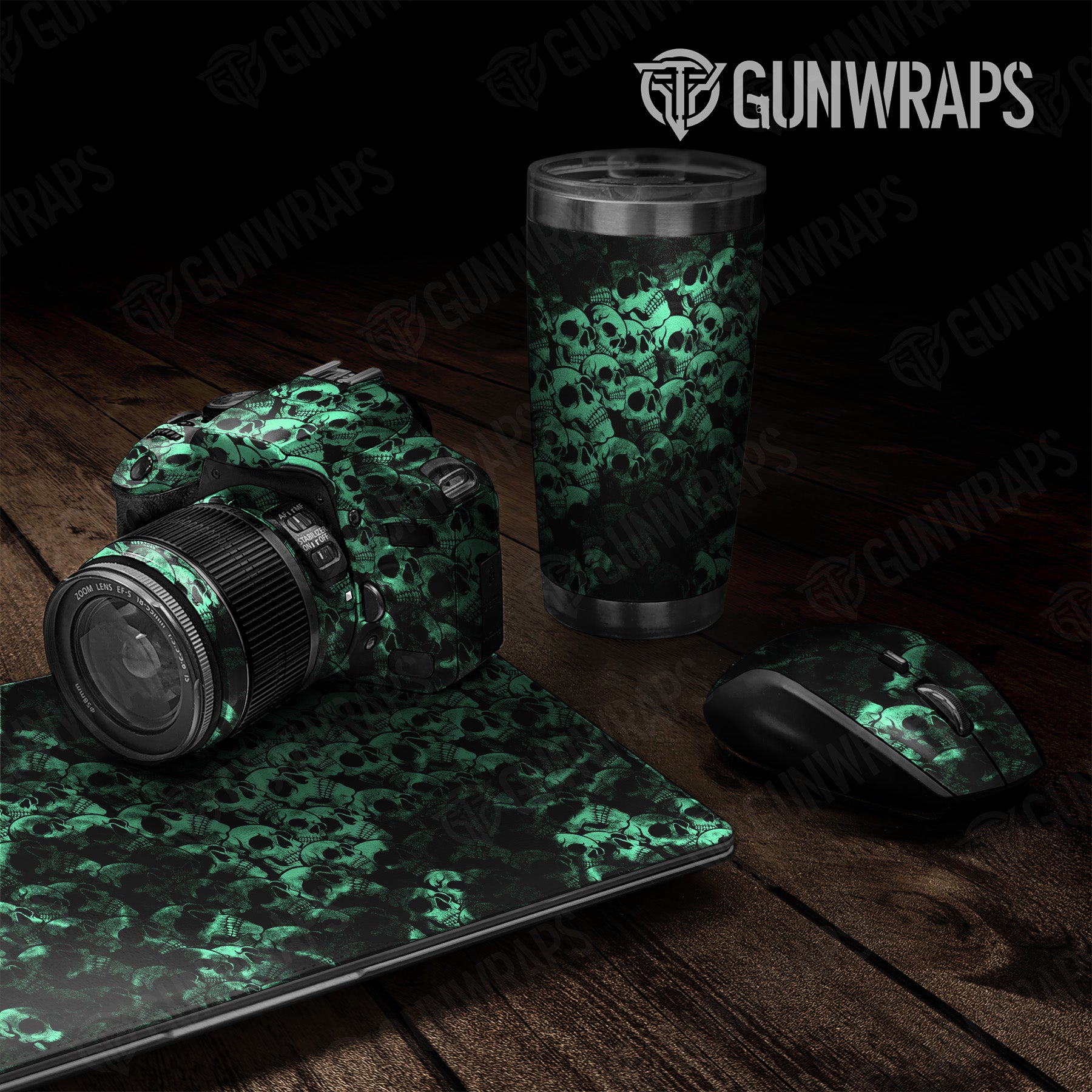 Universal Sheet Skull Aquamarine Gun Skin Pattern