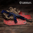 AK 47 Skull Blue Gun Skin Pattern