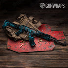 AK 47 Skull Cyan Gun Skin Pattern