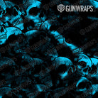 AR 15 Mag Well Skull Cyan Gun Skin Pattern