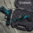 Pistol & Revolver Skull Cyan Gun Skin Pattern