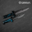 Knife Skull Cyan Gun Skin Pattern