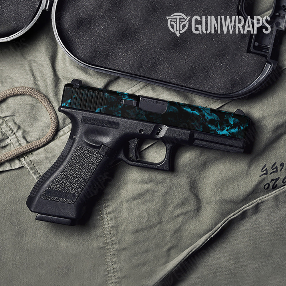 Pistol Slide Skull Cyan Gun Skin Pattern