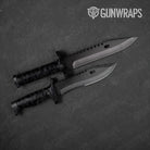 Knife Skull Grayscale Gun Skin Vinyl Wrap