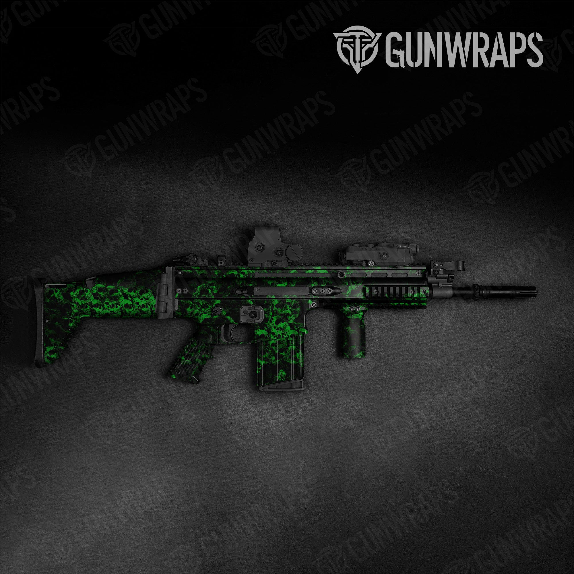 Tactical Skull Green Gun Skin Pattern