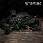 AR 15 Skull Green Gun Skin Pattern