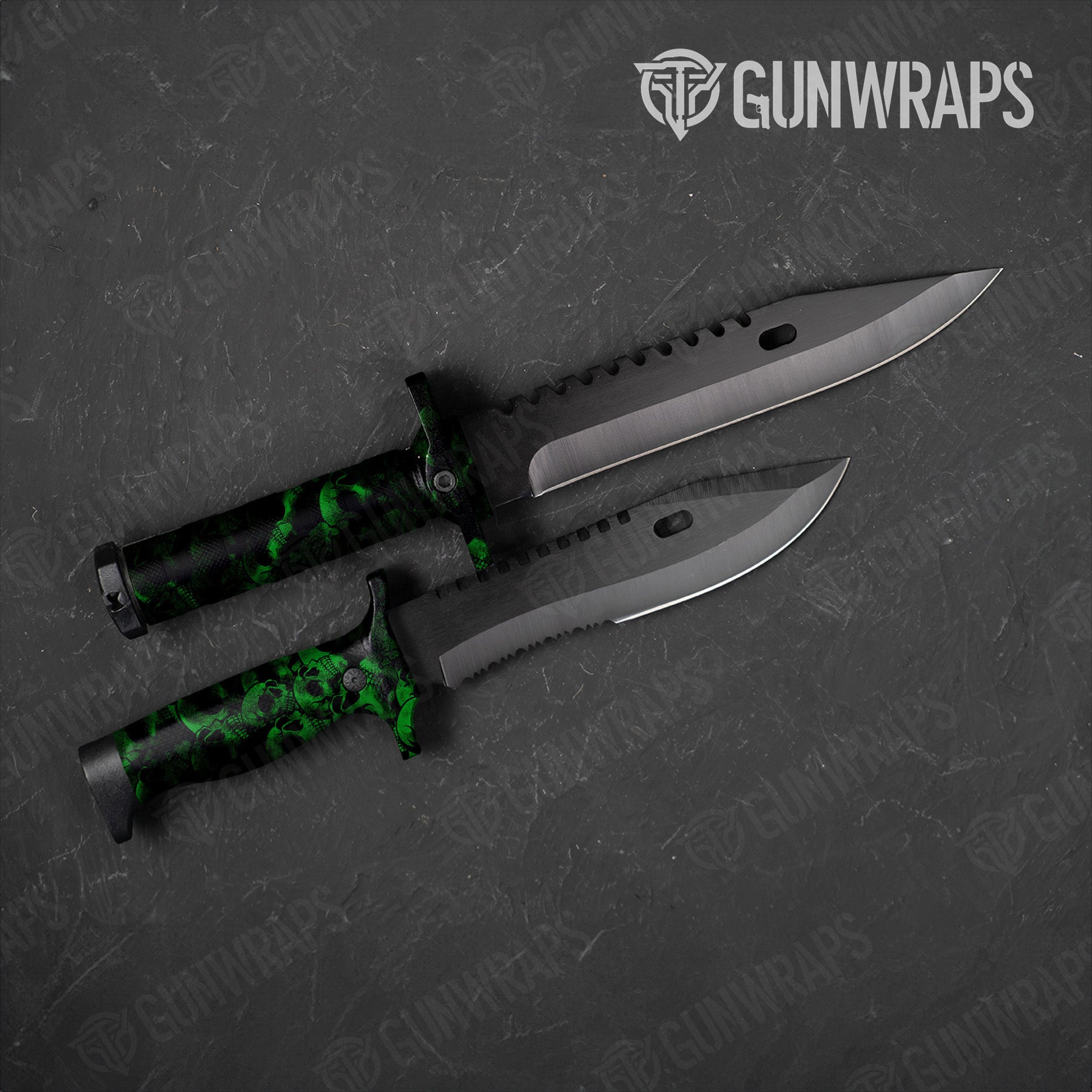 Knife Skull Green Gun Skin Pattern