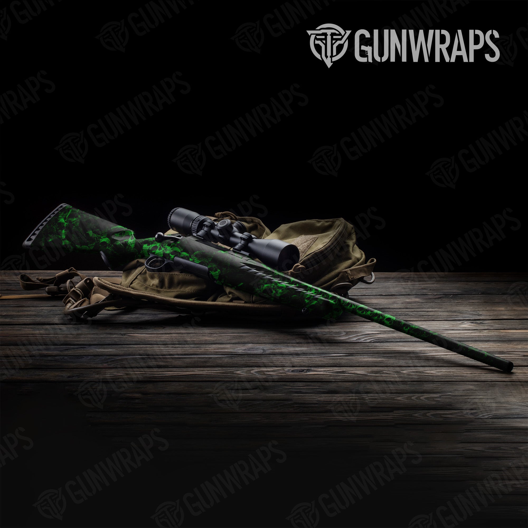 Rifle Skull Green Gun Skin Pattern