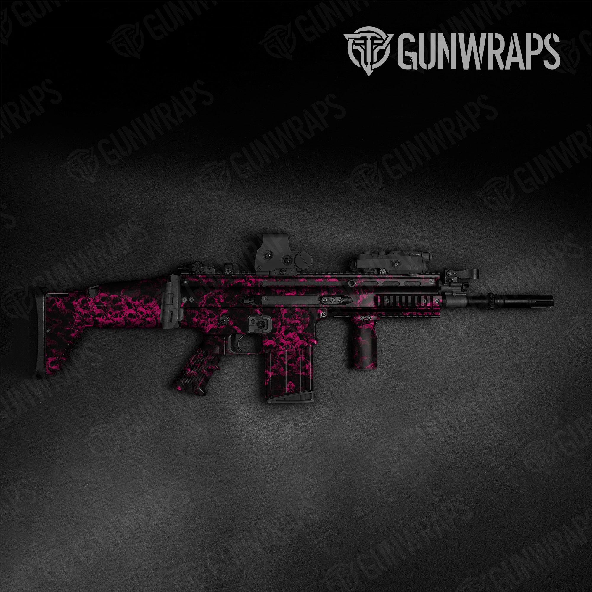 Tactical Skull Magenta Gun Skin Pattern