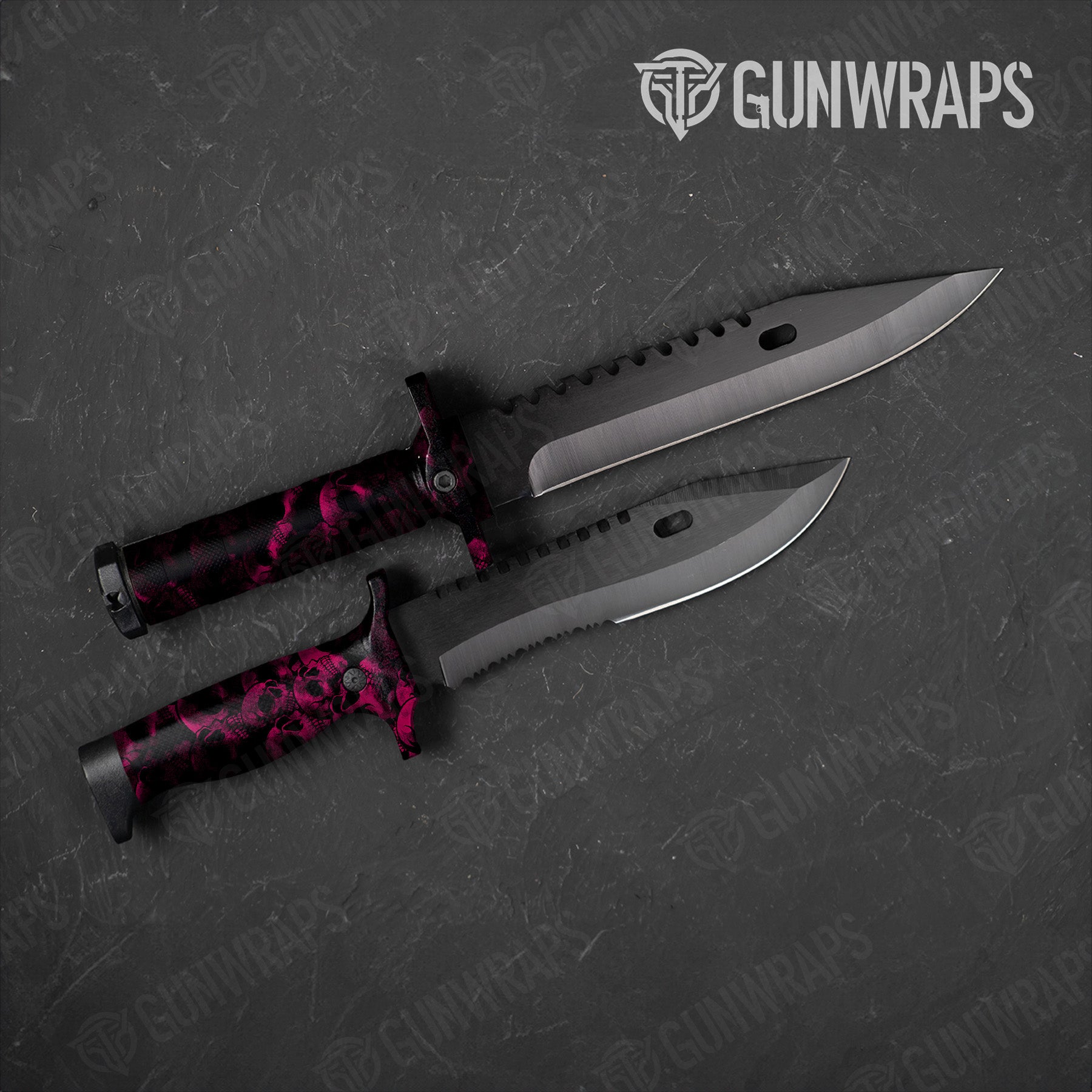 Knife Skull Magenta Gun Skin Pattern