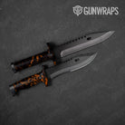 Knife Skull Orange Gun Skin Pattern