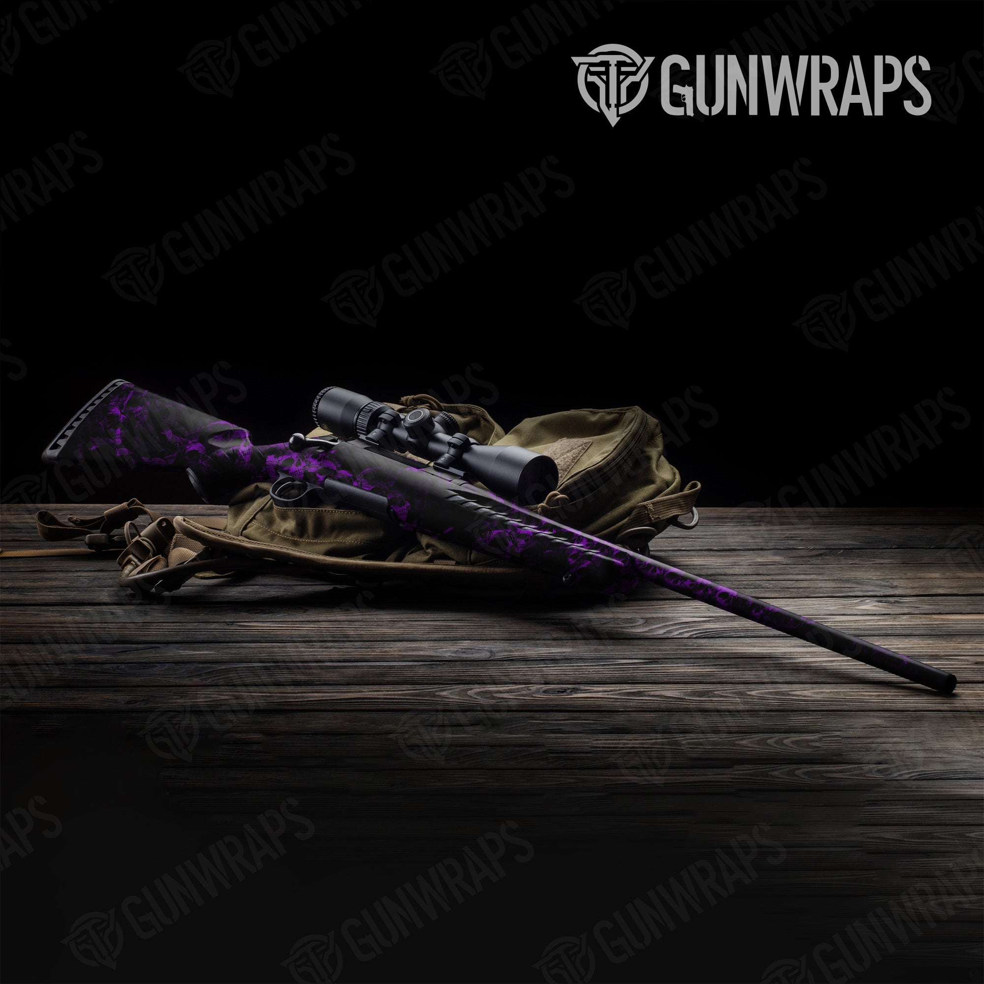 Rifle Skull Purple Gun Skin Pattern