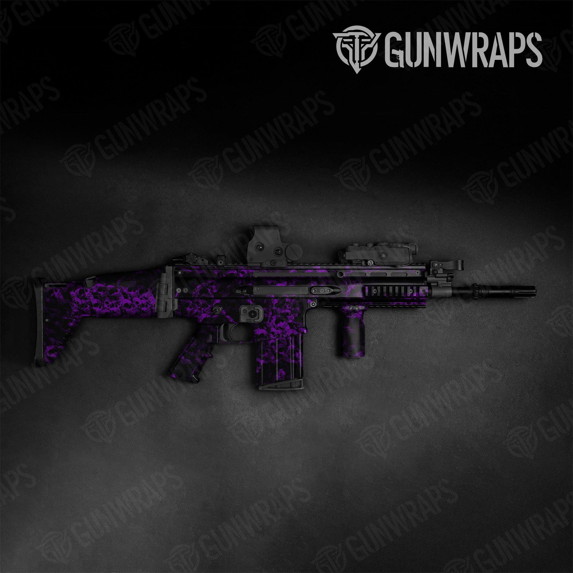 Tactical Skull Purple Gun Skin Pattern