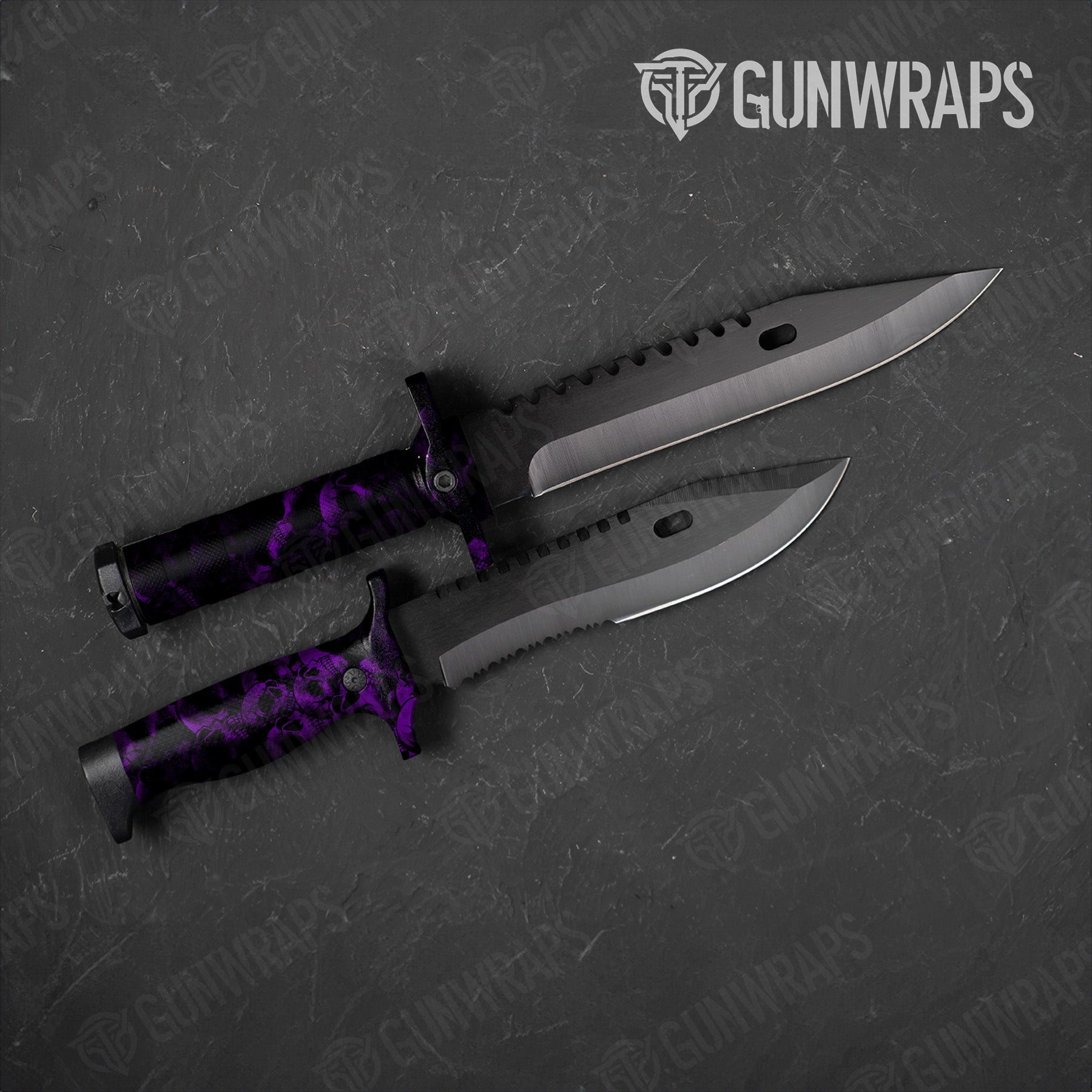 Knife Skull Purple Gun Skin Pattern