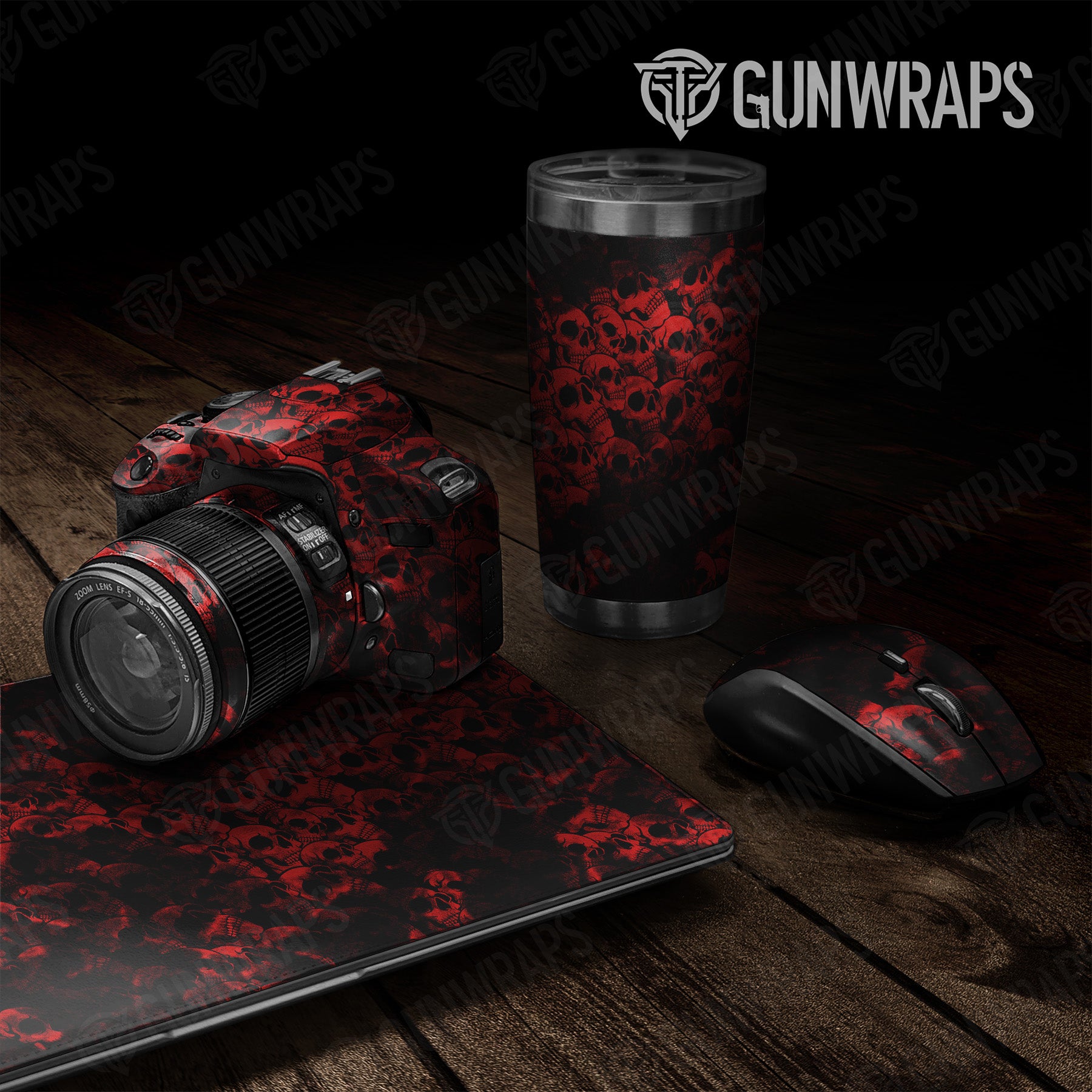 Universal Sheet Skull Red Gun Skin Pattern