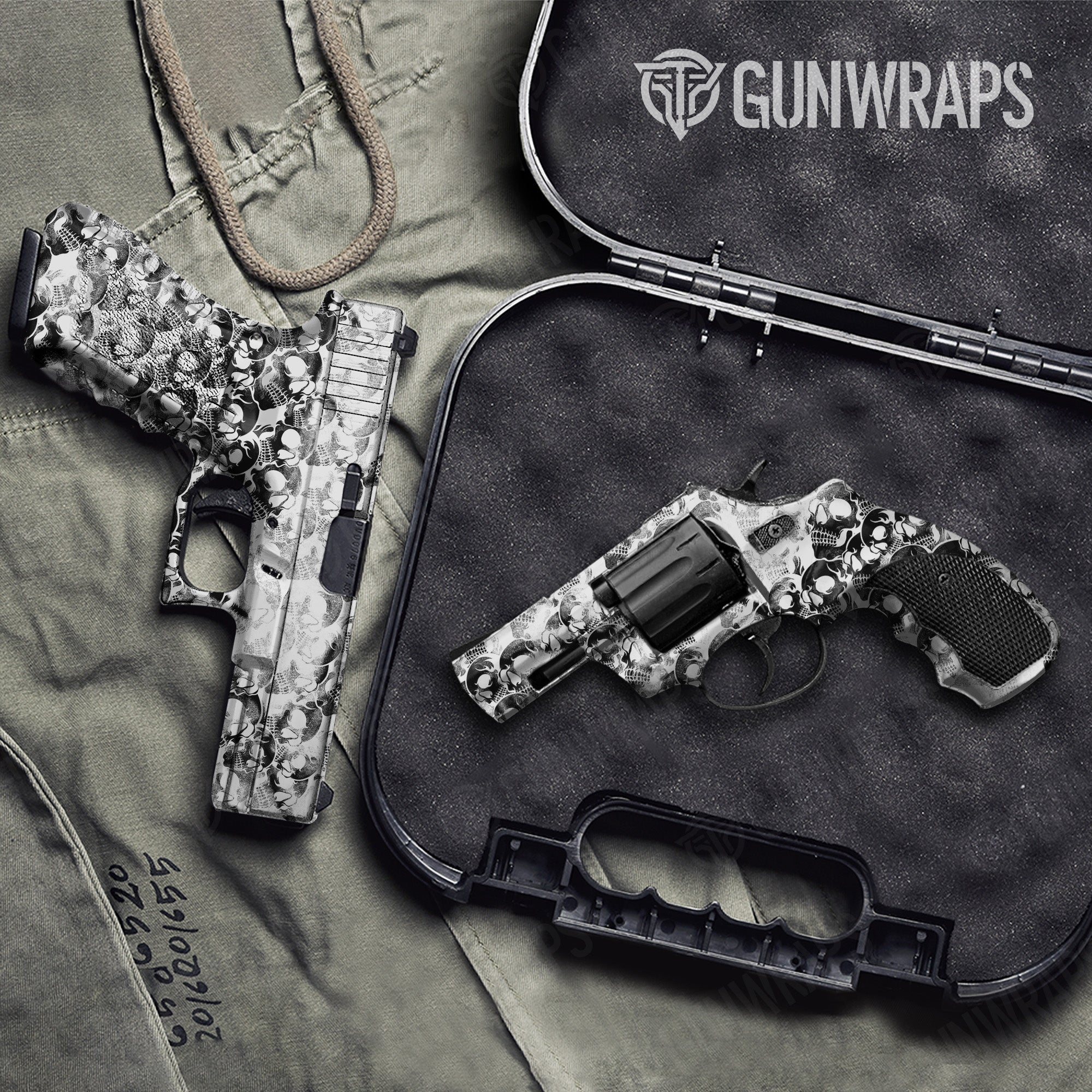 Pistol & Revolver Skull X-Ray Gun Skin Vinyl Wrap