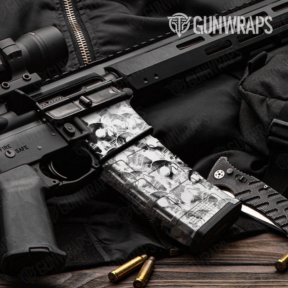 AR 15 Mag & Mag Well Skull X-Ray Gun Skin Vinyl Wrap