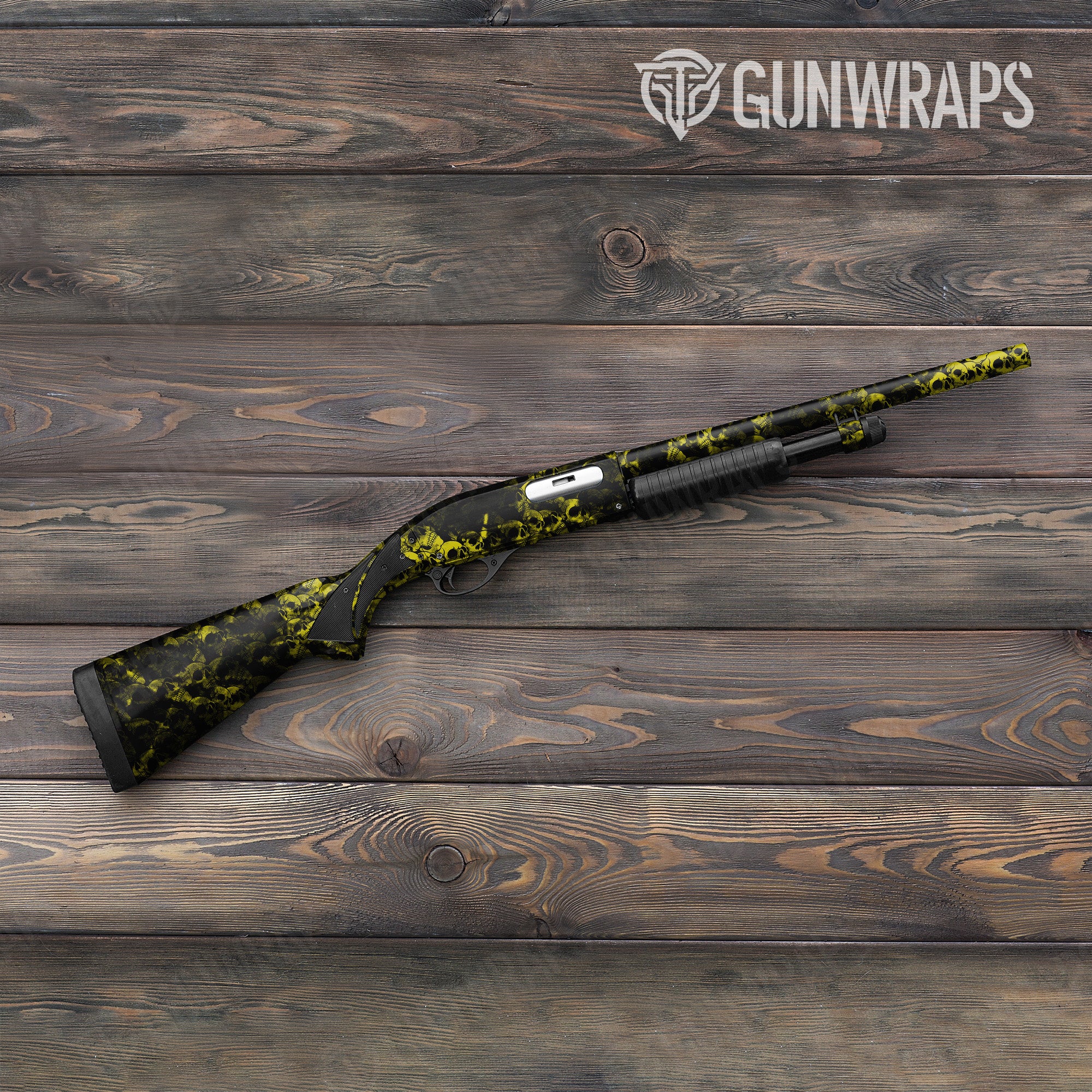 Shotgun Skull Yellow Gun Skin Pattern