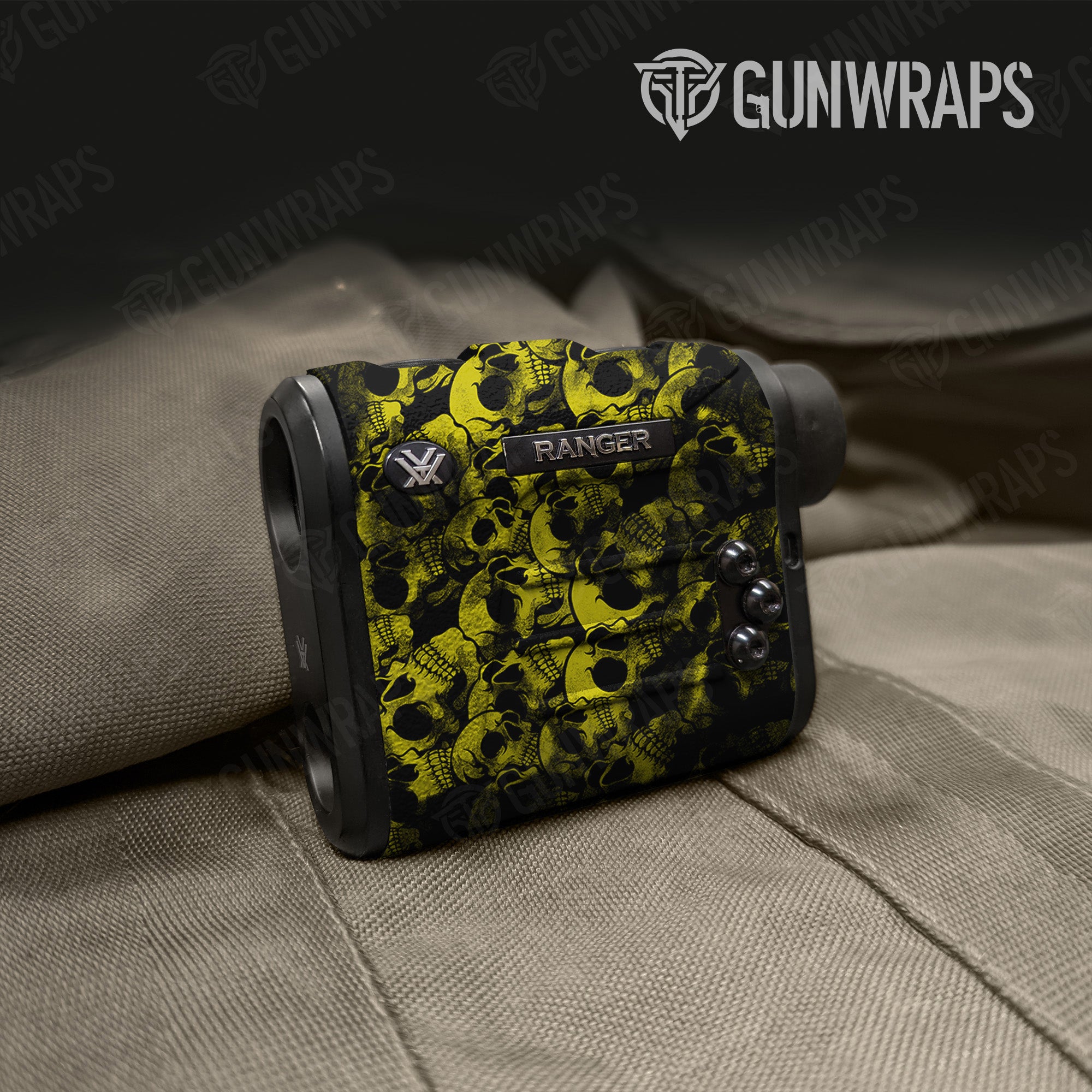 Rangefinder Skull Yellow Gun Skin Pattern