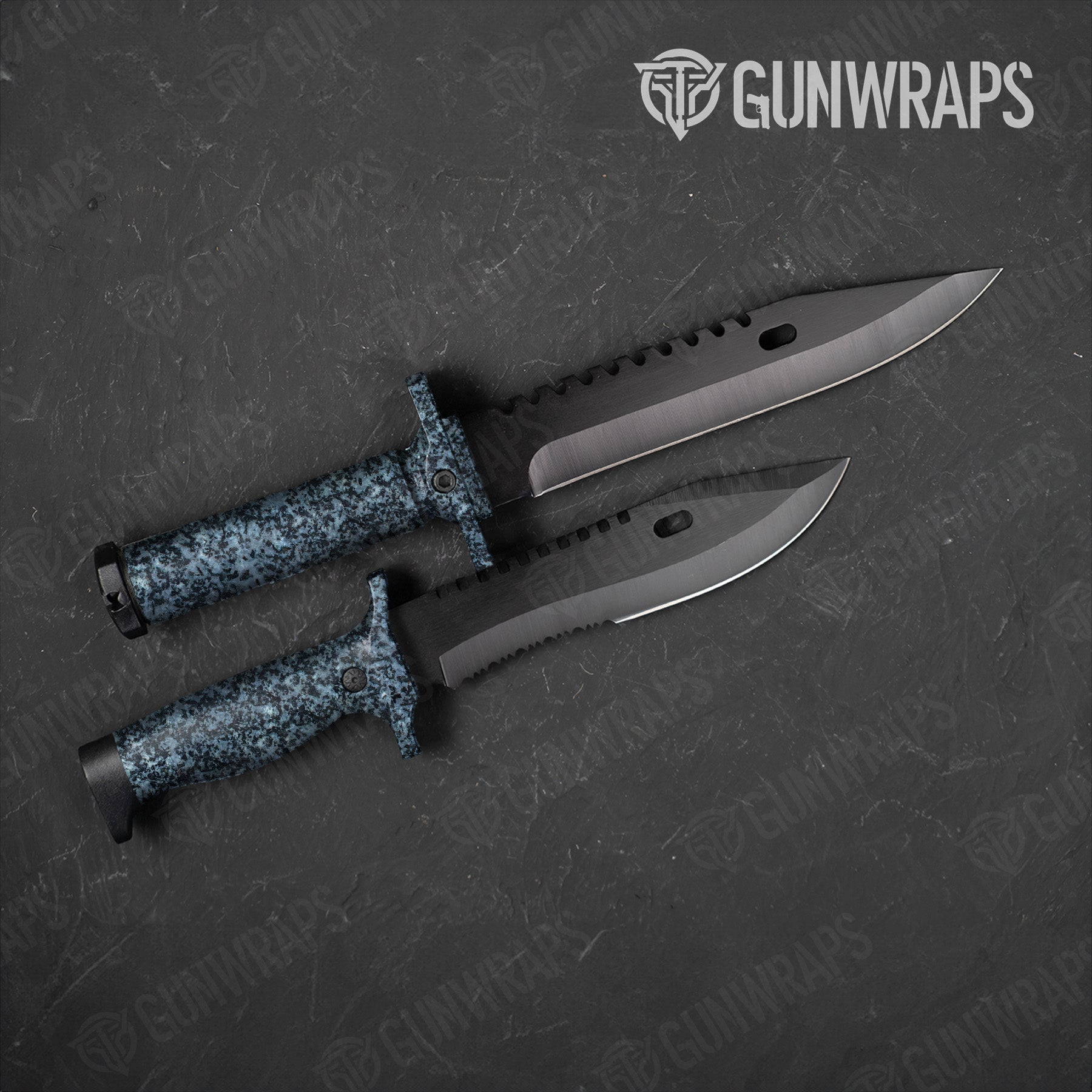 Stone Blue Pearl Granite Knife Gear Skin Vinyl Wrap