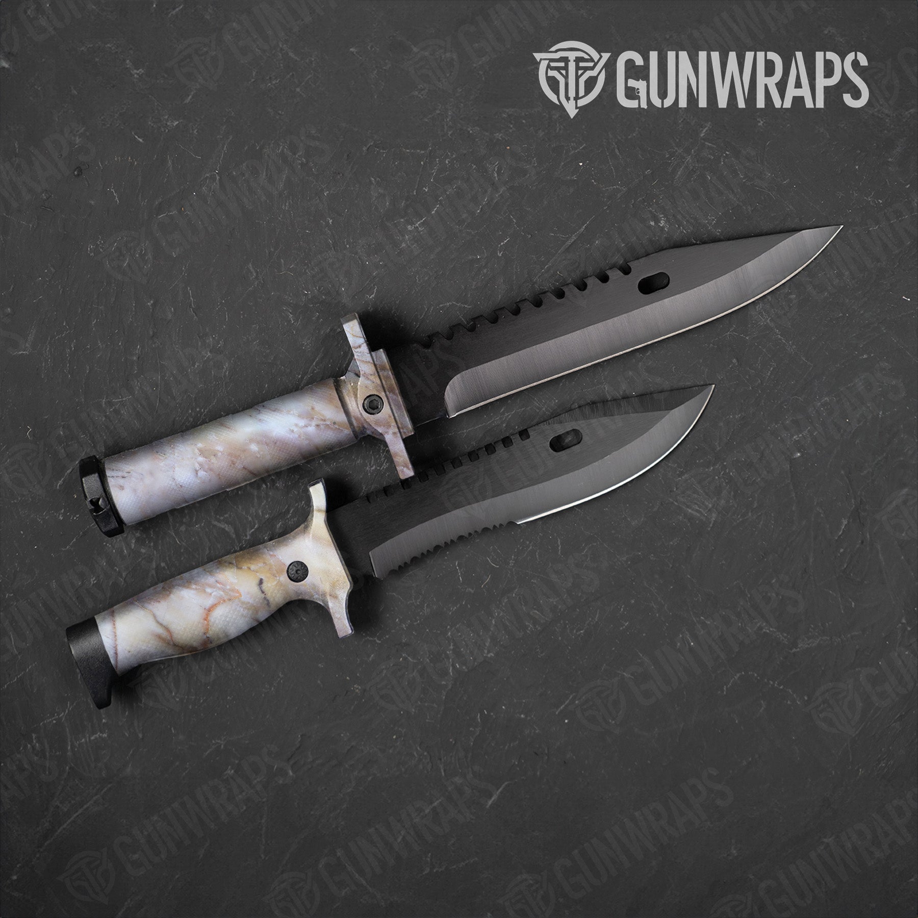 Stone Calcatta Gold Marble Knife Gear Skin Vinyl Wrap