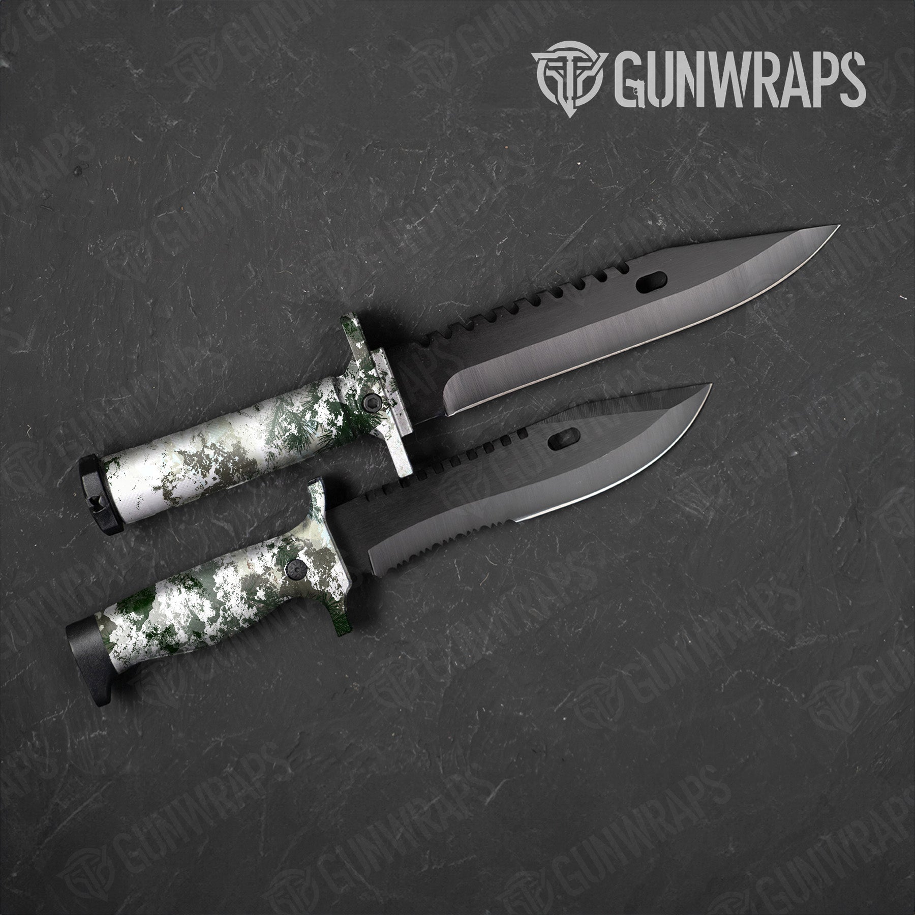 Knife Substrate Snow Spruce Camo Gear Skin Vinyl Wrap Film