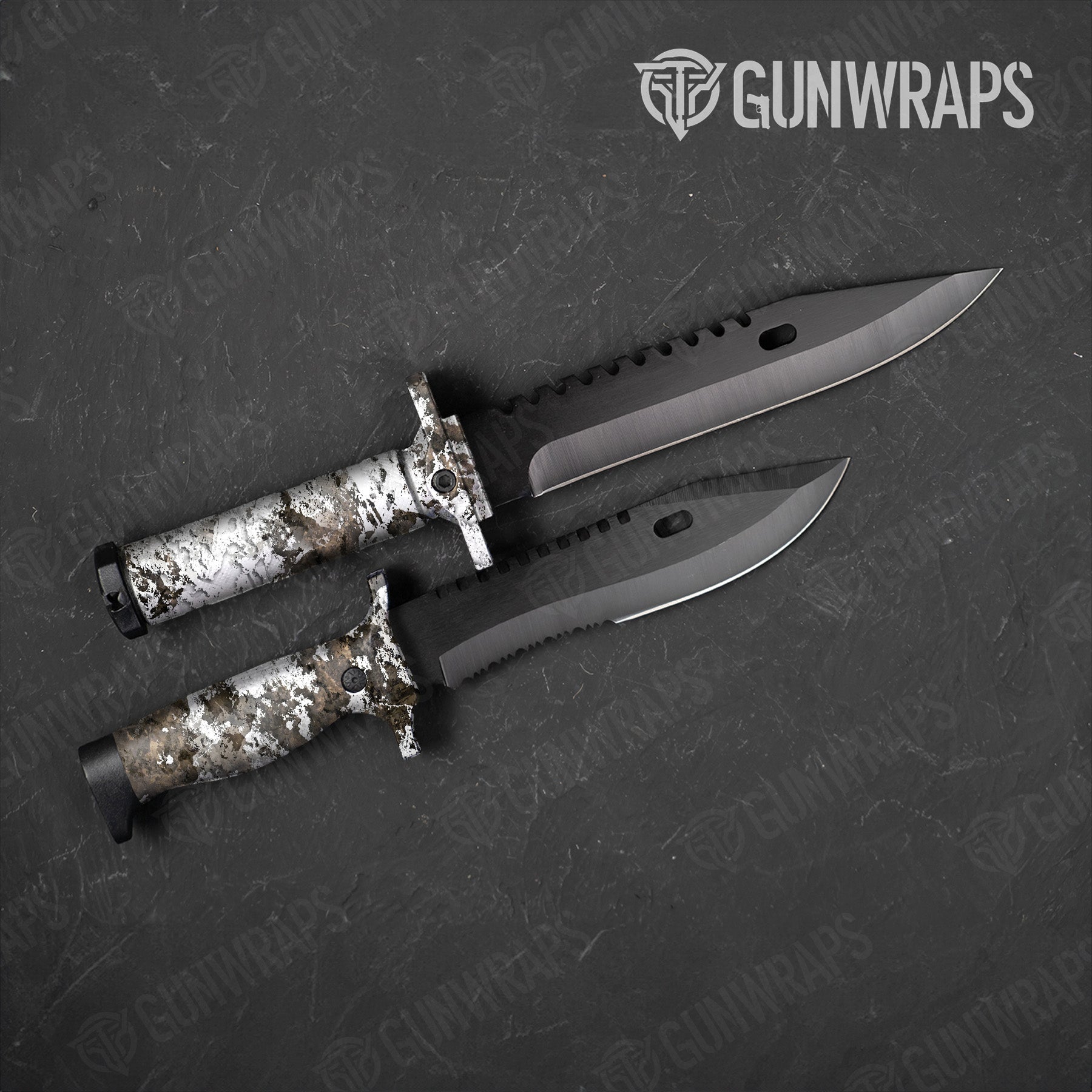 Knife Substrate Snowfall Camo Gear Skin Vinyl Wrap Film