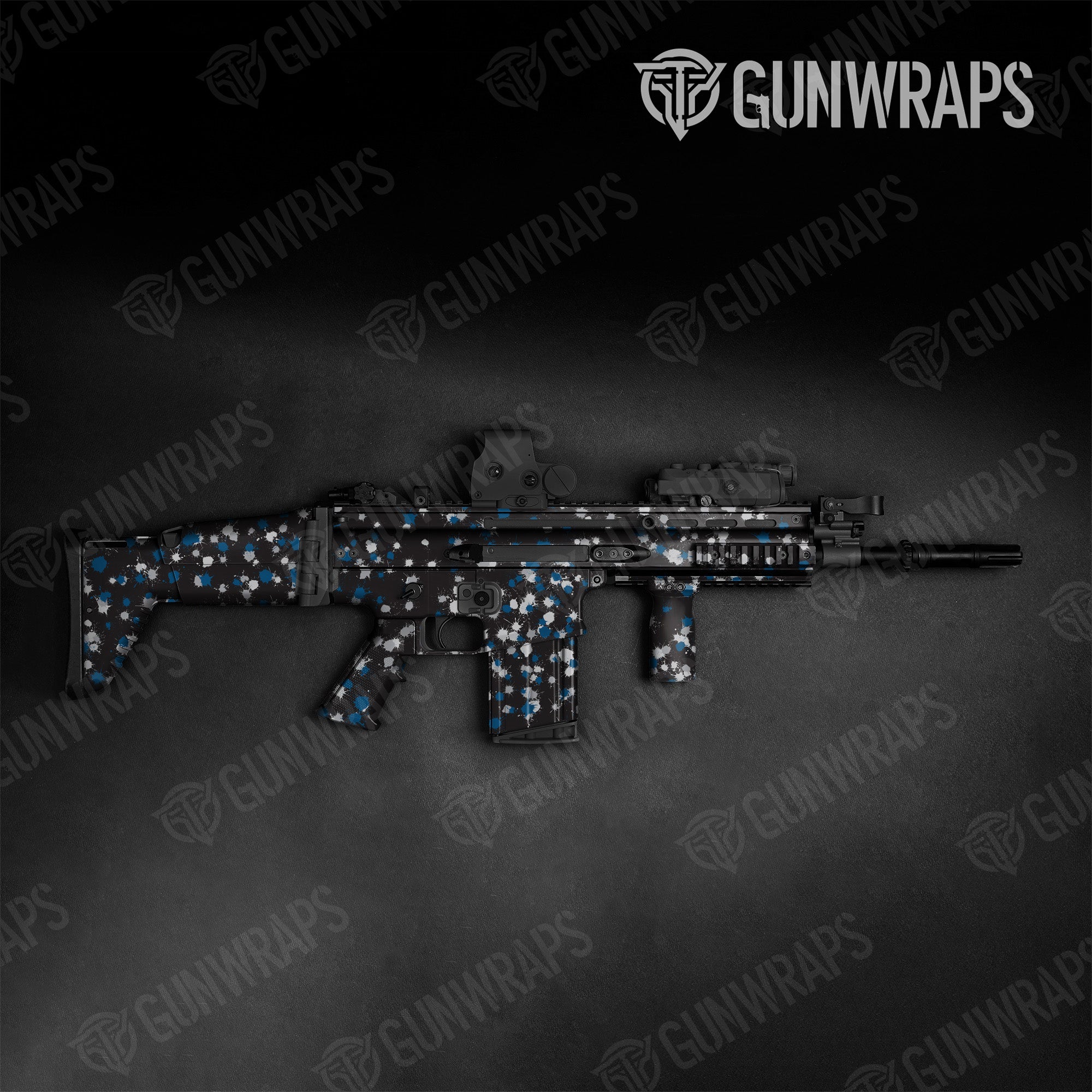 Tactical Paintball Blue Tiger Gun Skin Vinyl Wrap