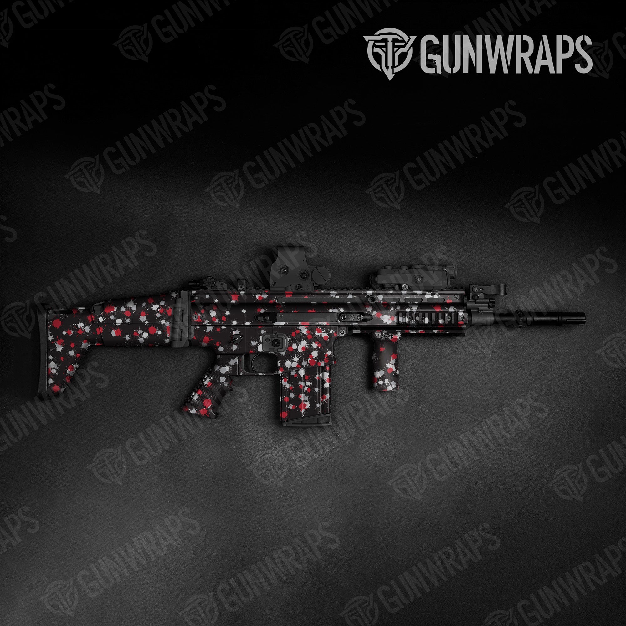 Tactical Paintball Red Tiger Gun Skin Vinyl Wrap