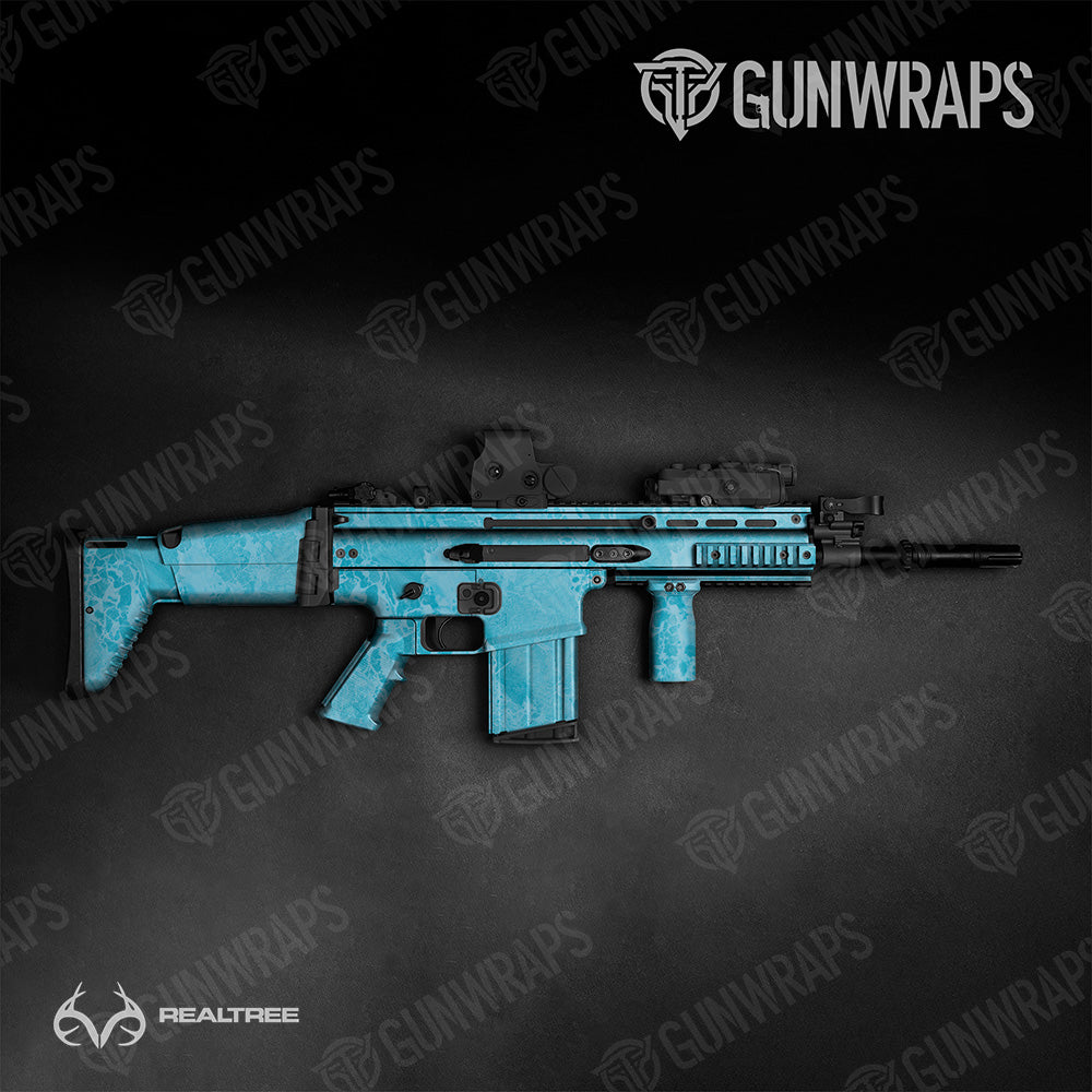 Tactical Realtree WAV3 Light Blue Camo Gun Skin Vinyl Wrap