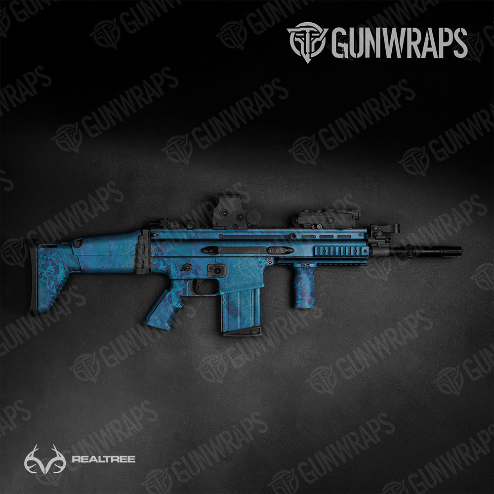 Tactical Realtree WAV3 Standard Blue Camo Gun Skin Vinyl Wrap