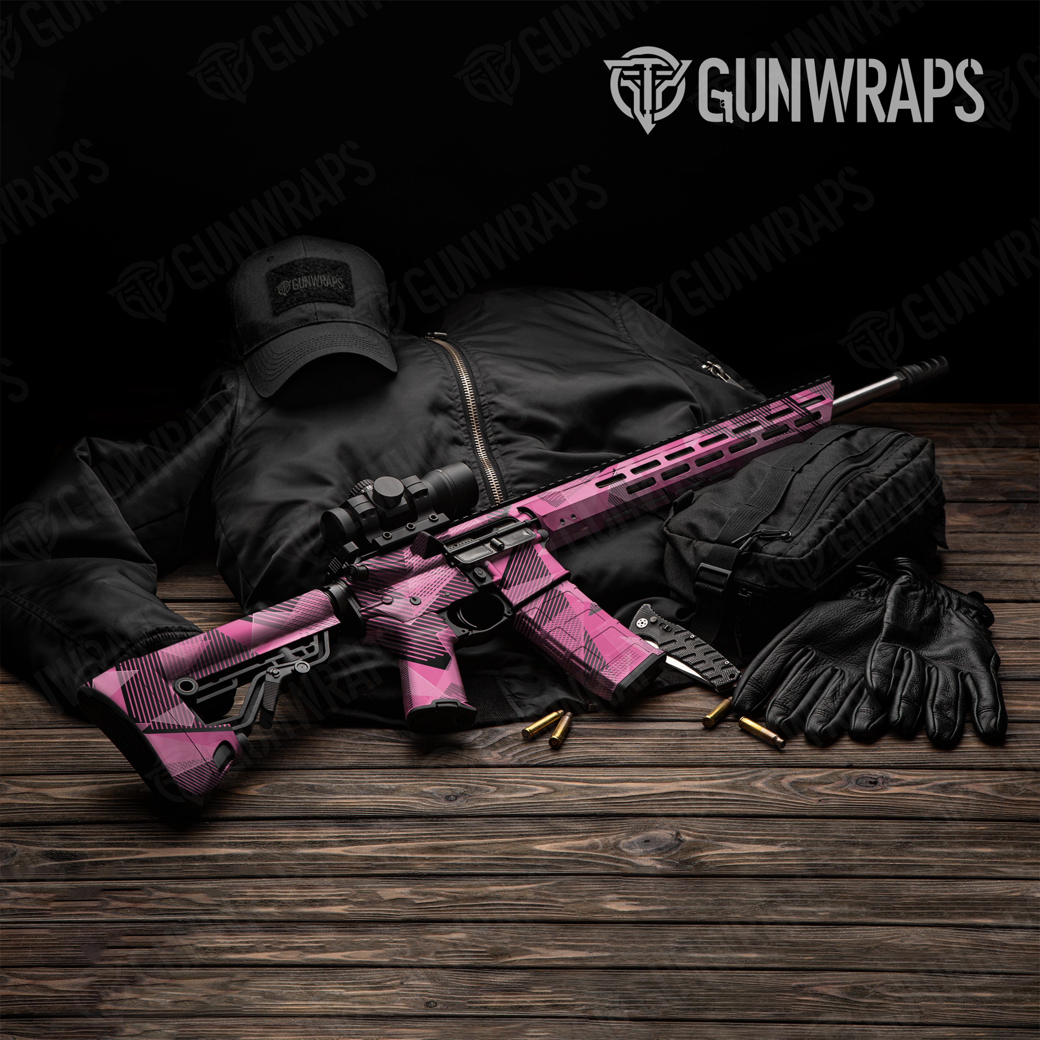 AR 15 Trigon Elite Pink Gun Skin Pattern