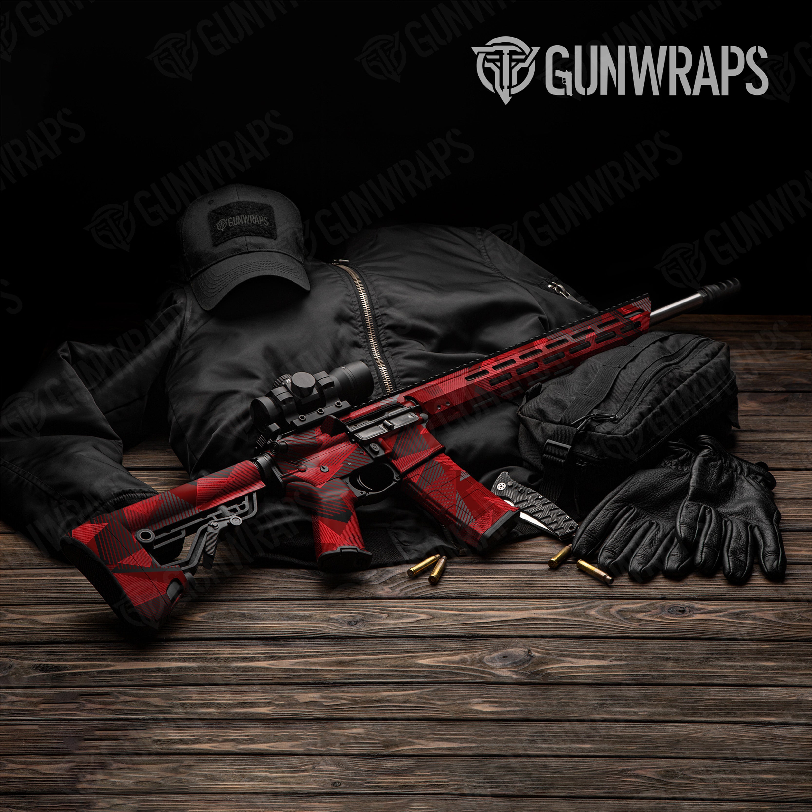 AR 15 Trigon Elite Red Gun Skin Pattern