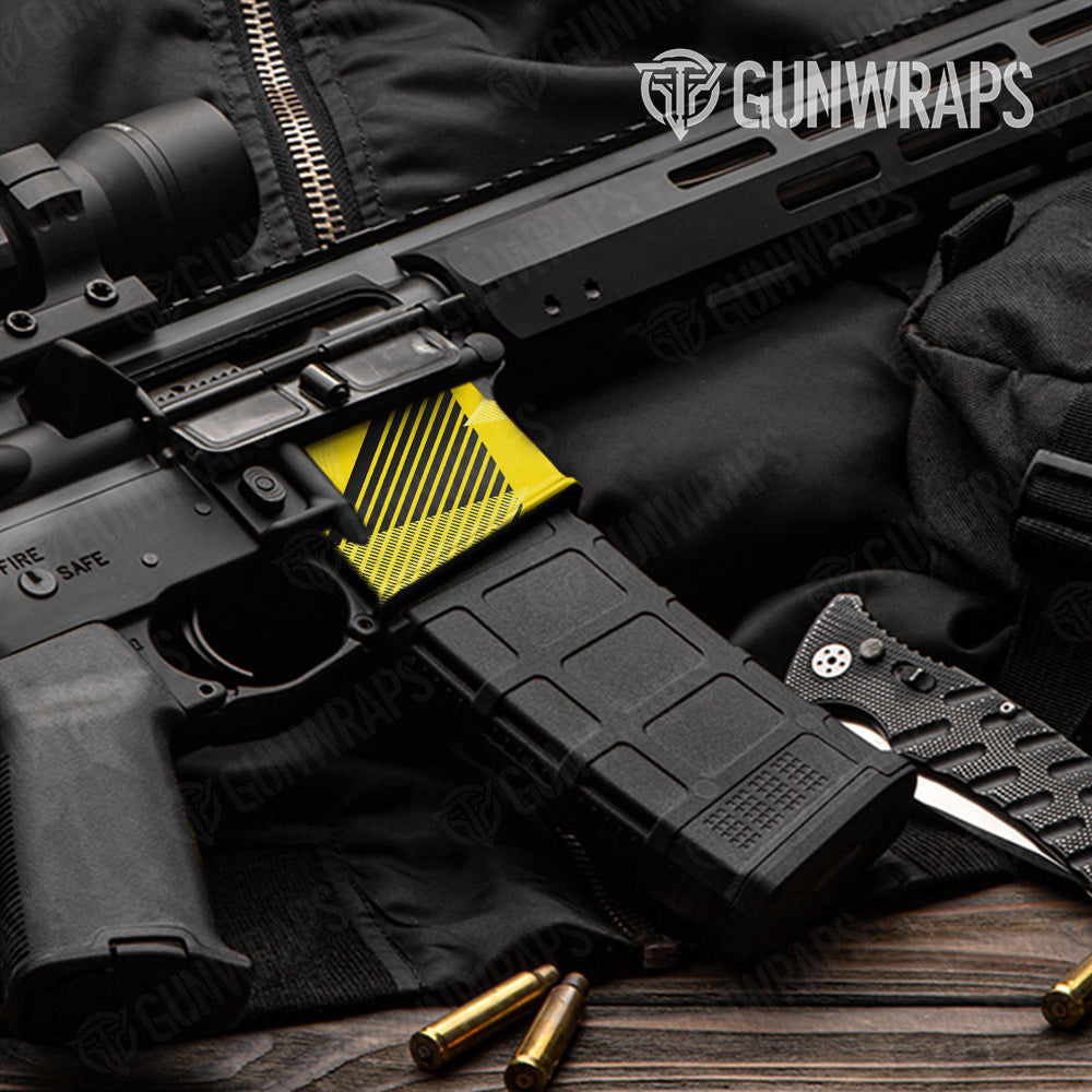 AR 15 Mag Well Trigon Elite Yellow Gun Skin Vinyl Wrap