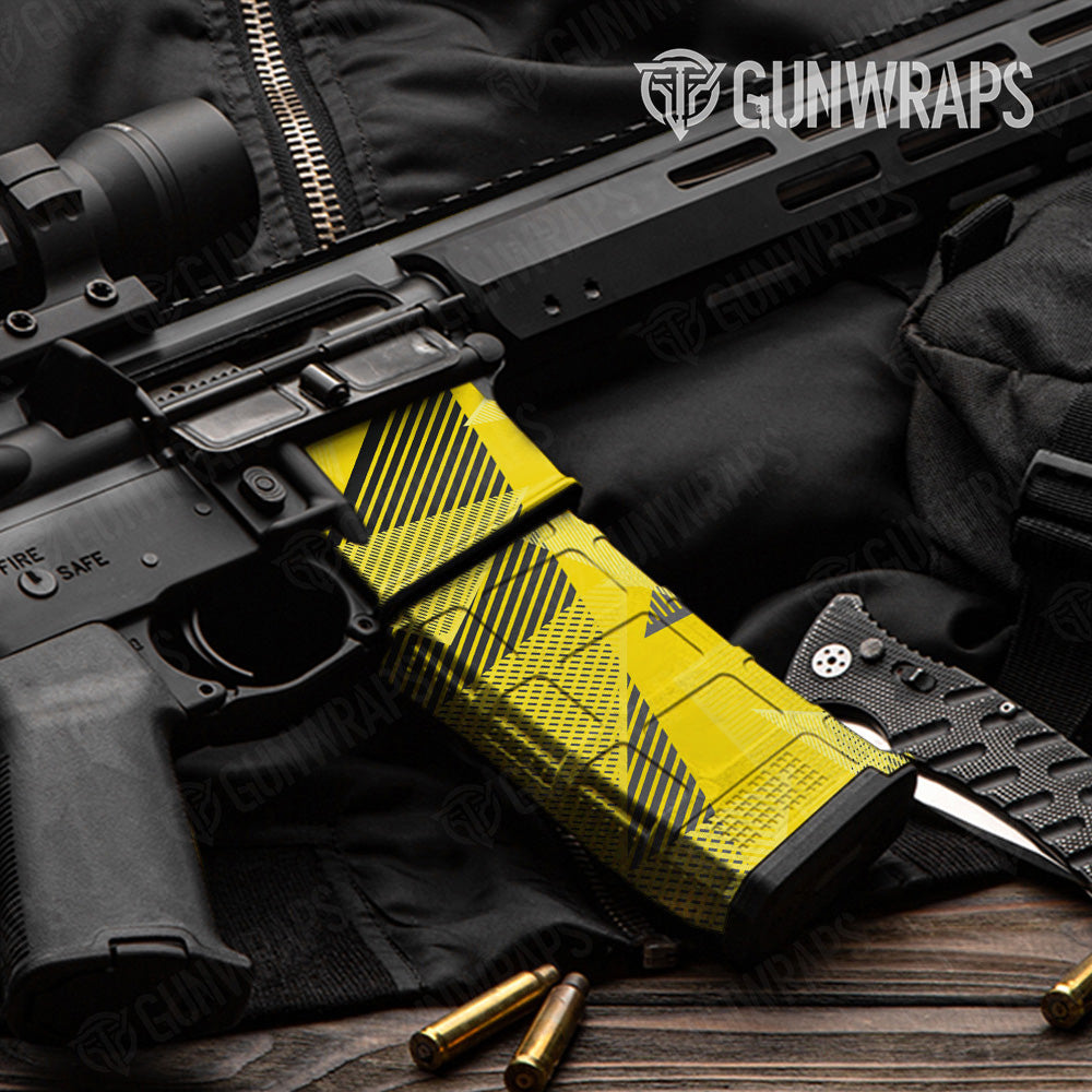 AR 15 Mag & Mag Well Trigon Elite Yellow Gun Skin Vinyl Wrap