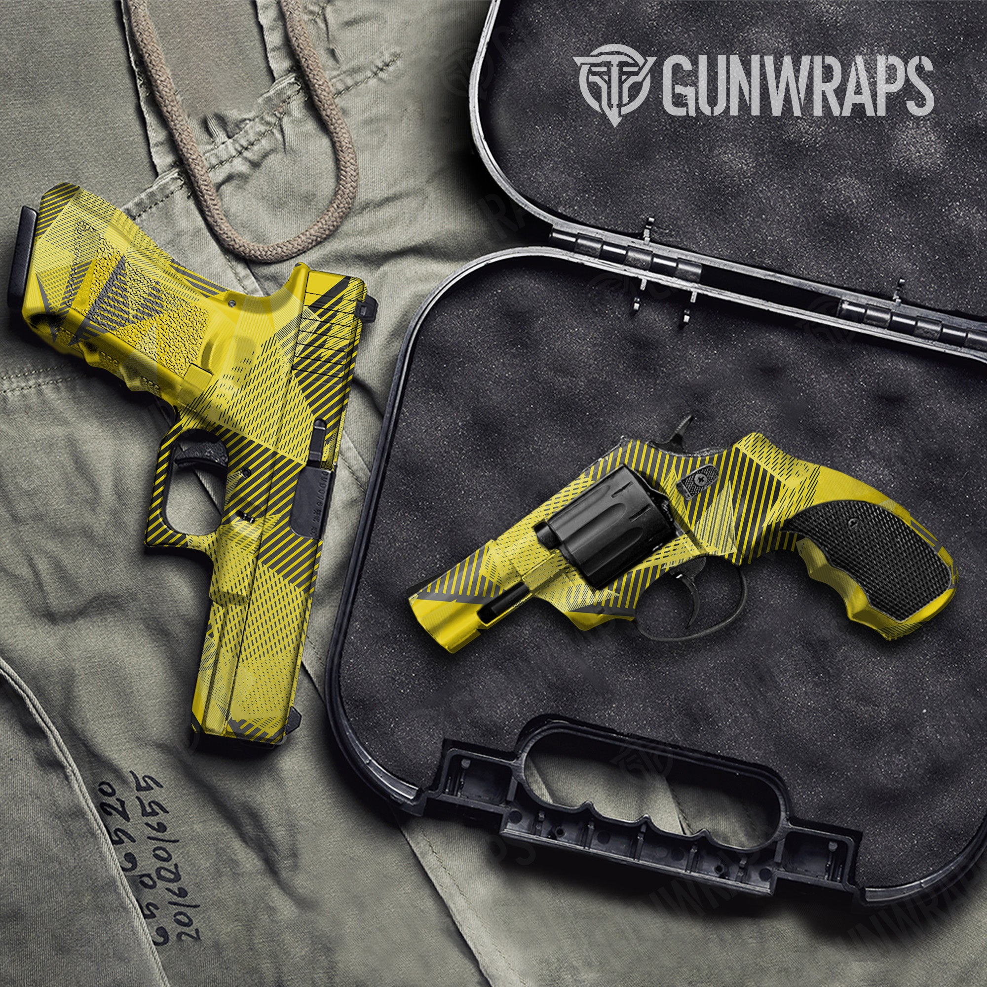 Pistol & Revolver Trigon Elite Yellow Gun Skin Vinyl Wrap